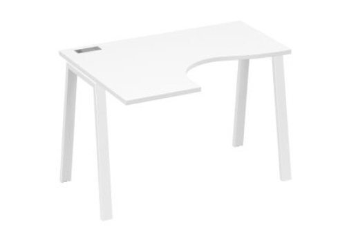 Стол эргономичный левый Мира Трио, цвет белый премиум + белый