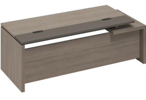 Стол руководителя с кабель-каналами левый Британия, цвет дуб + серый