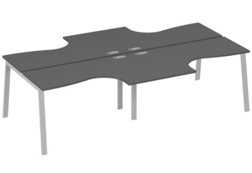 Рабочая станция эргономичная 4х140 Мира Трио, цвет антрацит премиум + серый