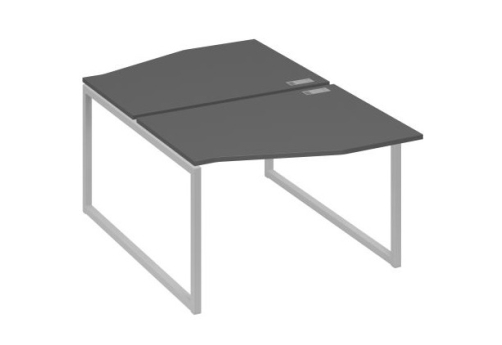 Рабочая станция эргономичная (2х120) Мира Одри, цвет антрацит премиум + серый