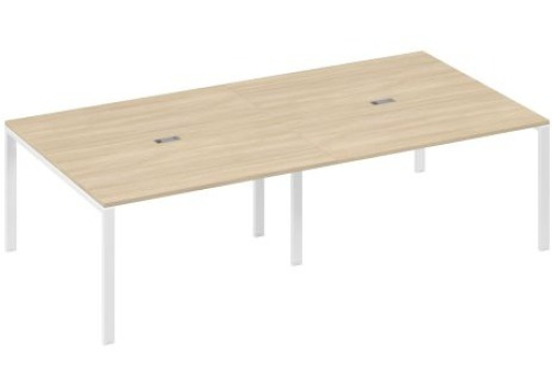 Стол для переговоров прямоугольный Мира Нумо, цвет дуб скандинавский + белый