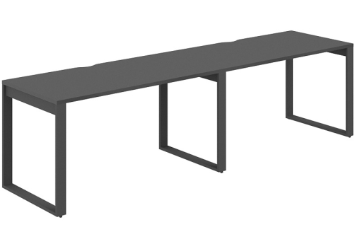 Рабочая станция с вырезом Фламинго, цвет антрацит + антрацит
