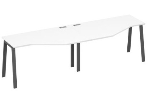 Рабочая станция эргономичная 2х140 Мира Трио, цвет белый премиум + антрацит