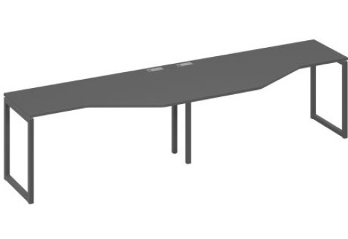Рабочая станция эргономичная (2х160) Мира Одри, цвет антрацит премиум + антрацит