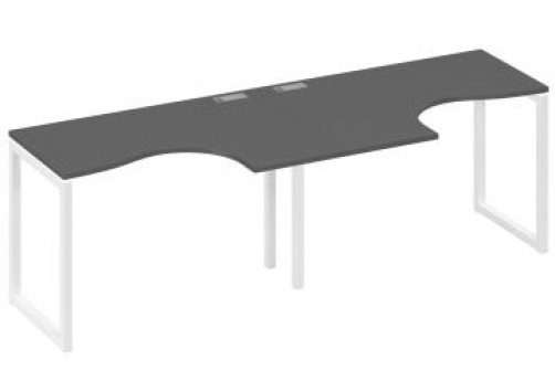 Рабочая станция эргономичная (2х120) Мира Одри, цвет антрацит премиум + белый