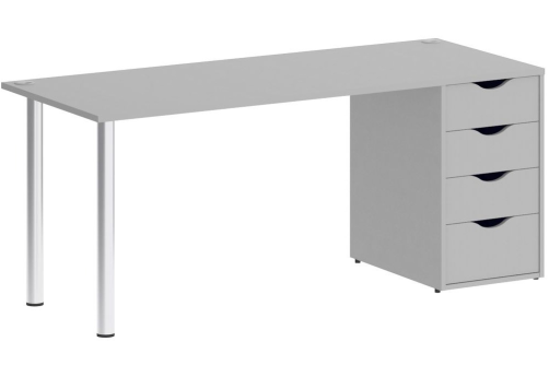 Стол письменный с тумбой 4 ящика, цвет серый