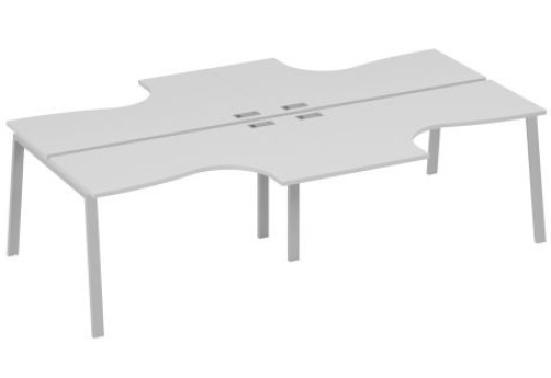 Рабочая станция эргономичная 4х140 Мира Трио, цвет серый + серый