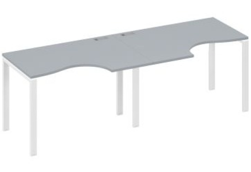 Рабочая станция эргономичная (2х120) Мира Нумо, цвет серый + белый
