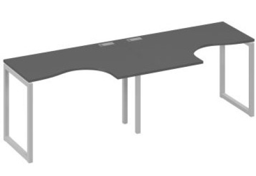 Рабочая станция эргономичная (2х120) Мира Одри, цвет антрацит премиум + серый