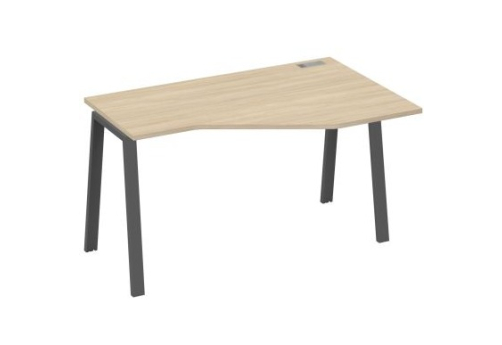 Стол эргономичный правый Мира Трио, цвет дуб скандинавский + антрацит