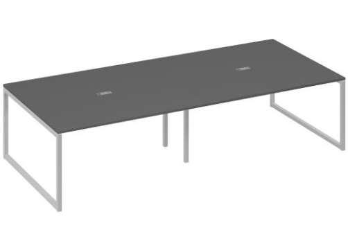 Стол для переговоров прямоугольный Мира Одри, цвет антрацит премиум + серый