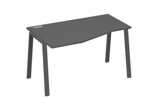 Стол эргономичный левый 140 Мира Трио, цвет антрацит премиум + антрацит