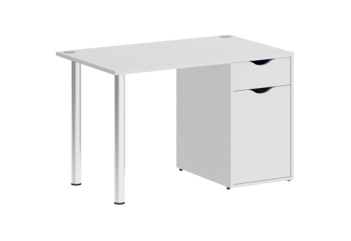 Стол письменный с тумбой, цвет белый