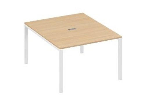 Стол для переговоров прямоугольный Мира Нумо, цвет натуральный дуб + белый