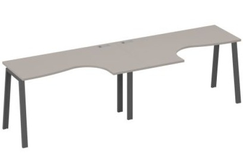 Рабочая станция эргономичная 2х140 Мира Трио, цвет мокко премиум + антрацит