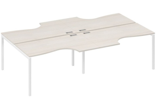 Рабочая станция эргономичная 4х140 Классика Мира Лофт, цвет дуб шамони + белый
