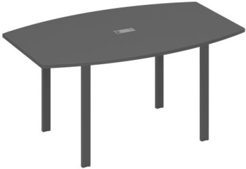 Стол для переговоров фигурный Мира Нумо, цвет антрацит премиум + антрацит