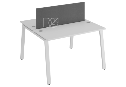 Стол на 2 рабочих места (с просветом), 1200х1475х750 мм, цвет белый