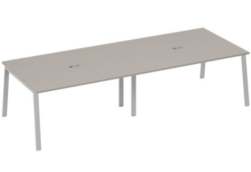 Стол для переговоров Мира Трио, цвет мокко премиум + серый