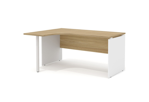 Стол рабочий эргономичный с опорой (левый) Некста, цвет вяз + белый