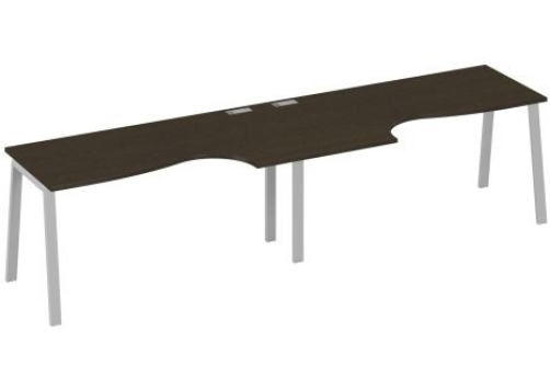 Станция рабочая эргономичная 2х160 Мира Трио, цвет венге + серый