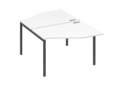 Рабочая станция эргономичная 2х120 Техно Мира Лофт, цвет белый премиум + антрацит