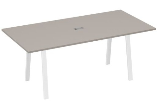 Стол для переговоров 200 Мира Трио, цвет мокко премиум + белый