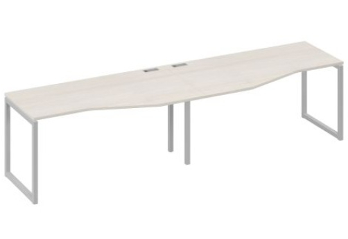 Рабочая станция эргономичная (2х160) Мира Одри, цвет дуб шамони + серый