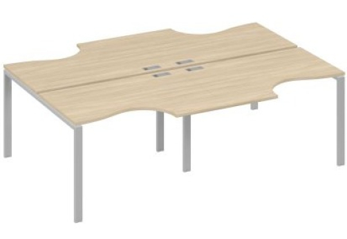 Рабочая станция эргономичная (4х120) Мира Нумо, цвет дуб скандинавский + серый