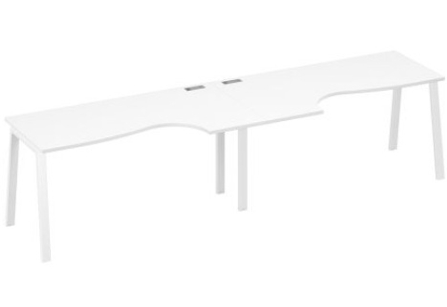 Станция рабочая эргономичная 2х160 Мира Трио, цвет белый премиум + белый