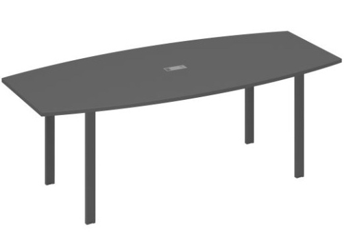 Стол для переговоров фигурный Мира Нумо, цвет антрацит премиум + антрацит