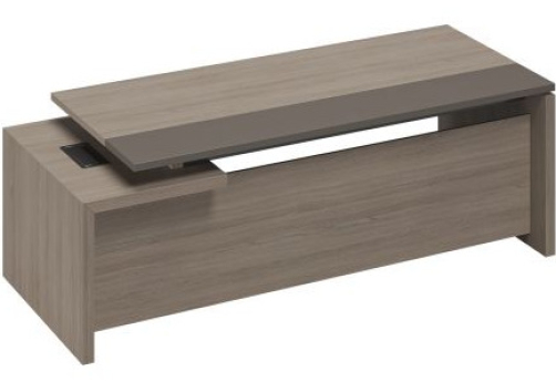 Стол руководителя правый Британия, цвет дуб + серый