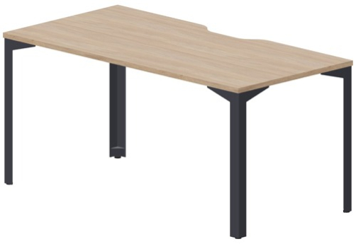 Стол рабочий с вырезом Кристо Персонал, цвет светлый дуб