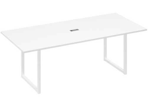 Стол для переговоров прямоугольный Мира Одри, цвет белый премиум + белый