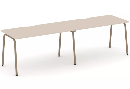 Рабочая станция на 2 места (с вырезом под провода), цвет капучино