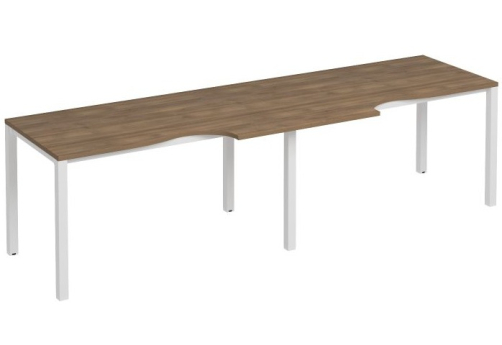 Рабочая станция эргономичная (2х140) Прайм Металл 50, цвет шамони темный + белый