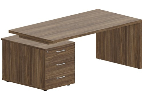 Стол на опорной тумбе (левый) Эльберт, цвет орех