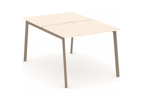 Рабочая станция на 2 места (с вырезом под провода), цвет сатин