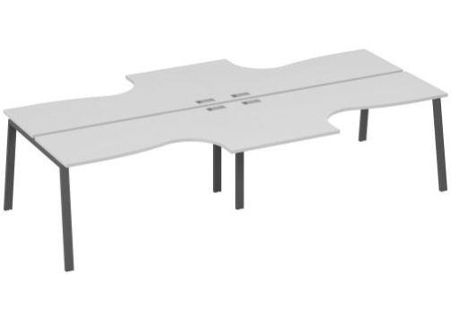 Рабочая станция эргономичная 4х160 Мира Трио, цвет серый + антрацит