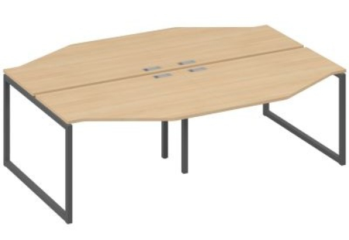 Рабочая станция эргономичная (4х120) Мира Одри, цвет натуральный дуб + антрацит