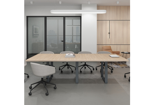 Стол для переговоров Марко, цвет светлый дуб + антрацит