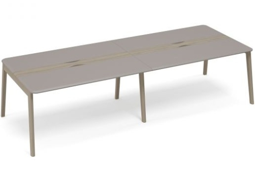 Стол для переговоров с кабель-каналом Види Вуд, цвет вяз + мокко