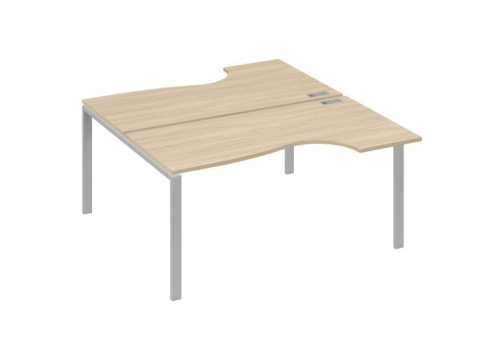 Рабочая станция эргономичная (2х160) Мира Нумо, цвет дуб скандинавский + серый