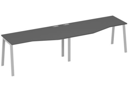 Рабочая станция эргономичная (2х160) Мира Нумо, цвет антрацит премиум + серый