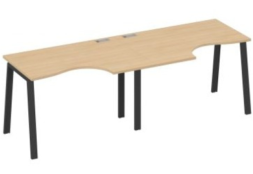 Станция рабочая эргономичная 2х120 Мира Трио, цвет натуральный дуб + антрацит