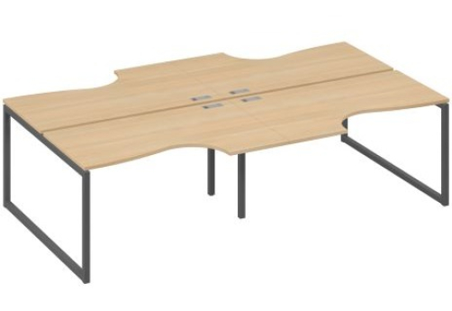 Рабочая станция эргономичная (4х140) Мира Одри, цвет натуральный дуб + антрацит