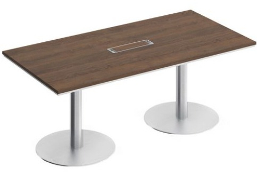Стол для переговоров на круглых опорах Римини Т, цвет дуб темный