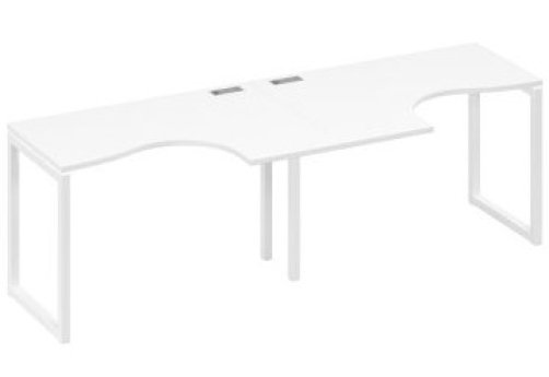 Рабочая станция эргономичная (2х120) Мира Одри, цвет белый премиум + белый
