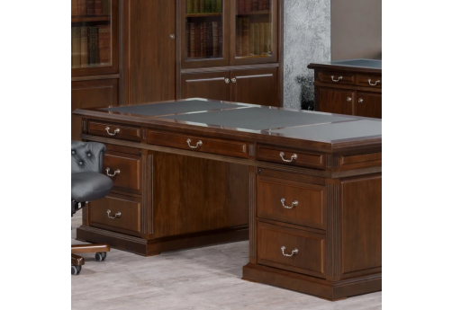 Стол письменный 7 ящиков Бьюмонт, цвет темный орех