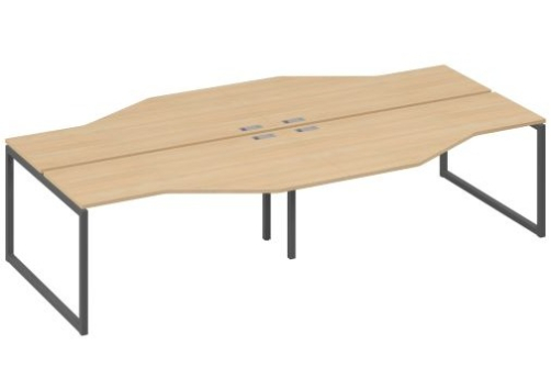 Рабочая станция эргономичная (4х160) Мира Одри, цвет натуральный дуб + антрацит